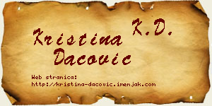 Kristina Dacović vizit kartica